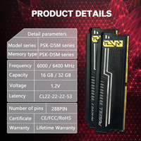 Mémoire RAM DDR5 16 Go pour ordinateur de bureau, 6000 MHz 6400 MHz, mémoire RAM pour PC de jeu