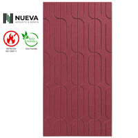 Panneau acoustique CNC haute densité de 24 mm, gravé, NRC 0,95 |   Feutre PET ignifuge classe A B1, design personnalisé pour hôtel, design moderne