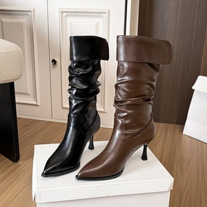 <span class=keywords><strong>Botines</strong></span> de tacón de aguja para mujer, ligeros, adelgazantes y cómodos, de tacón súper alto, para otoño/invierno; Novedad 2025, de media pantorrilla - Product Image 5