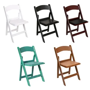 Top quality wholesale foldable chair dining wedding event plastic wimbledon garden chairs white resin folding chair outdoor