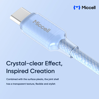 Kabel Data USB PVC Miccell OEM 60W 3A Tipe C untuk iPhone, Kabel Pengisian Cepat Berkualitas Tinggi dari Pabrik untuk Ponsel, Tablet, dan Laptop
