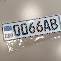 Drapeau national en aluminium gaufré standard CGO pour appels d'offres gouvernementaux Congo Afrique du Sud, plaque d'immatriculation avec filigrane gaufré