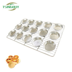Plateau de cuisson professionnel personnalisé <span class=keywords><strong>en</strong></span> acier inoxydable perforé pour tartes et moules à coquilles de tartes aux œufs - Product Image 1