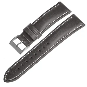 Minimalist Vintage Italian Waxed Leather Watch Band Belt Charms 18mm 20mm 22mm Calfskin Watch Strap