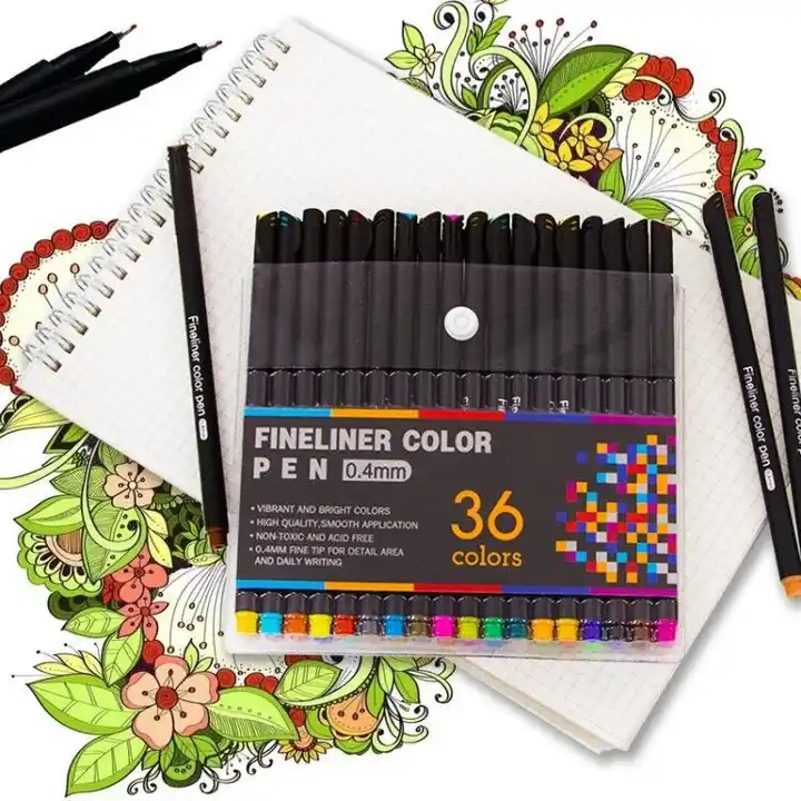 12/24/36/48/60 Fineliner Color Pen Set 0.4mm Fine Point Drawing Writing  Marker Pens for Agenda Planner School Art Supplies A6140
