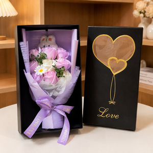 Caja de Regalo para Cumpleaños o Boda con 9 Rosas de Jabón, Flores Artificiales como Recuerdo para el Día de San Valentín - Product Image 3