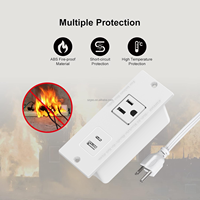 Multiprise encastrable pour bureau avec ports AC, USB-A et USB-C, prise de courant encastrée pour mobilier de bureau