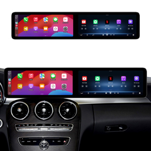 Système Android <span class=keywords><strong>pour</strong></span> voiture 25,6 pouces, double écran, CarPlay sans fil, lecteur DVD de voiture, système de navigation GPS <span class=keywords><strong>pour</strong></span> Mercedes C GLC W204 W205 - Product Image 1