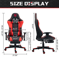 Chaise de jeu ALINUNU de haute qualité, dossier haut, chaise de jeu vidéo pour ordinateur avec repose-pieds et soutien lombaire