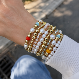 Custom Wholesale Vintage <b>Bracelet</b> 18K <b>Gold</b> Plated Stainless Steel Jewelry <b>Beads</b> <b>Bracelet</b> Women Gift Jewelry - Product Image 4