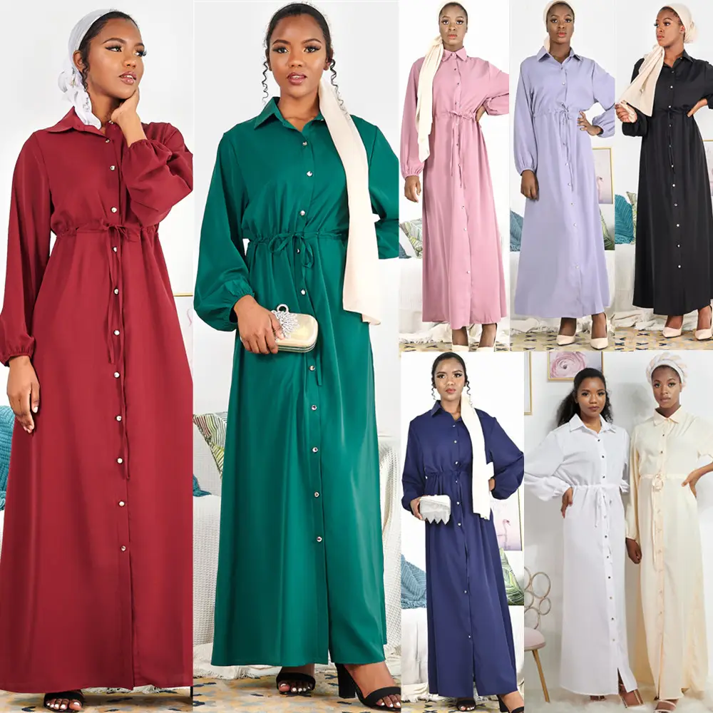 Cárdigan de algodón de talla grande para mujer, Rebeca larga con botones, vestido con cordones, abaya musulmana, caftán, maxi abrigo, novedad de 2021