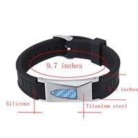 Nouveaux accessoires de mode en acier inoxydable lisse noir lettrage personnalisé bracelet réglable silicone titane acier