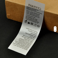 Vêtements Imprimés Imperméables avec Logo en Blanc/Noir, Étiquette de Soin en Satin Élégante avec Instructions de Lavage