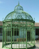 Maison de mariage de luxe en fer forgé avec panneaux cristallins, véranda romantique personnalisable pour événements dans le jardin