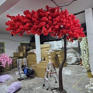 Fleur de cerisier artificielle rangée de fleurs arbre arc porte route plomb lune arches décor fleur cerisier arc pour fête mariage toile de fond - Product Image 2