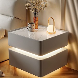 Mesa de Noche Flotante MYUZ 2025 para Dormitorio, de Vidrio, Sostenible, Moderna, de Lujo, Inteligente, Multifuncional, con Luz LED Inalámbrica - Product Image 4