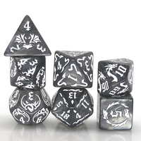 Nouveau 7 dés RPG acrylique polyédriques D20 conception de dragon d'or pour donjons Dragons Pathfinder pour jeux de société Warhammer