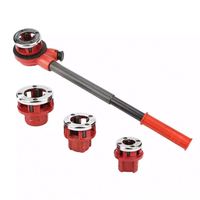 Kit de machine à fileter les tuyaux à cliquet manuel cylindrique de 4 tailles, de 0,5\" à 1,25\", qualité DIY, OEM et ODM pris en charge