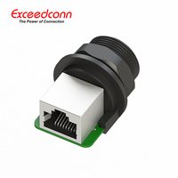 Conector RJ45 para PCB, 8 Contactos, 30V CA, Impermeable IP68, Negro, para Montaje en Panel