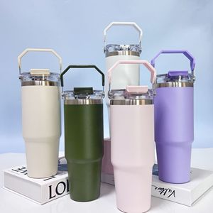 Vaso de acero inoxidable aislado de 30oz, 304 pajita de acero, conveniencia transfronteriza, taza gigante para bebidas frías, para regalos de negocios - Product Image 6