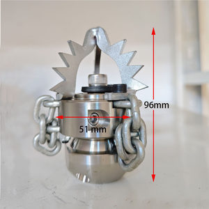 <span class=keywords><strong>Buse</strong></span> rotative <span class=keywords><strong>haute</strong></span> <span class=keywords><strong>pression</strong></span> en acier inoxydable pour le débouchage des égouts et le nettoyage de la boue avec conception de tête de souris à chaîne - Product Image 6