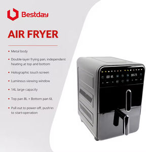 Friteuse à air à double panier de 14 L, conception à double couche pour une cuisson saine sans huile, idéale pour les grandes familles, cuisson rapide et préparation des repas - Product Image 2