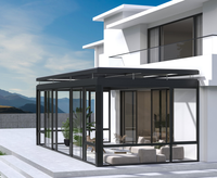 Luxseal nueva moda moderna vidrio templado ventanas de aluminio elegante espacio de vida al aire libre Sunroom