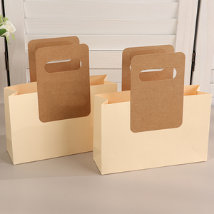 Kraft Handle Foldable Paper Shopping Bag Recyclable Die Cut Handheld Packaging Tote for Boutique Retailers Small MOQ - Product Image 1