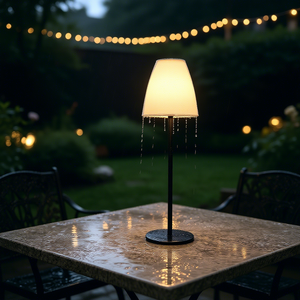 Lampe de table LED en forme de cône translucide, entièrement fermée, texture premium, longue autonomie, tactile, étanche, flexible - Product Image 1