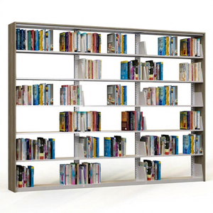 College Library Reading Hall <b>Display</b> Library Bookcase Double Side Library Furniture Steel Bookshelf School <b>Book</b> Rack - Product Image 1