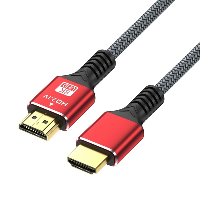 HD 8K 60Hz/4K 120Hz 2.1 Gold Plated for Cable with Nylon Jacket for Monitor-1M/1.5M/2M Length Options