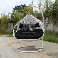 Chaud Vendre Balancelle Suspendue d'Extérieur pour Bébé en Rotin Double Place Chaise Œuf Pas Cher avec Support