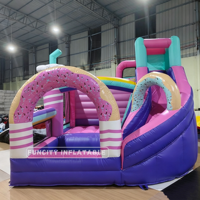 Château gonflable commercial Funcity en PVC avec toboggan pour parcs d'aventure