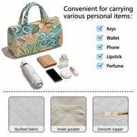 Sac fourre-tout personnalisé en polyester avec broderie florale Hibiscus des Fidji pour le shopping, les voyages et les marques privées