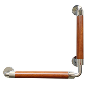 Barre d'appui en L Le Liu en bois massif et alliage de zinc poli, poignée de sécurité pour salle de bain, usage domestique - Product Image 5