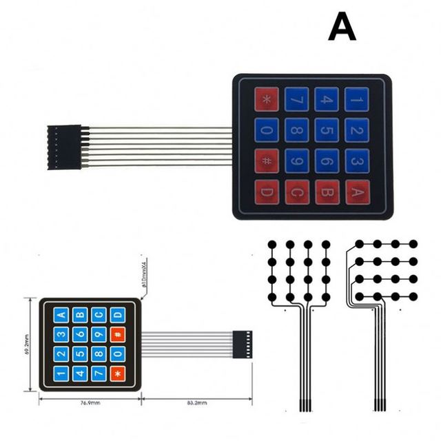 Key Button Membrane Switch 3*4 4X5 Matrix Array Keyboard 1X6 Keypad with LED Control Panel Pad DIY Kit