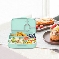 Boîte à lunch portable en paille de blé à 5 compartiments, étanche, monocouche, pour étudiants