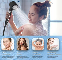 Pommeau de douche filtré avec douche à main haute pression à 3 modes de pulvérisation avec filtres adoucissants à 18 étages pour eau dure