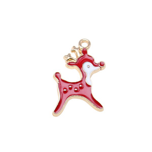 <strong>Red</strong> <strong>Nose</strong> Reindeer Charm Colorful Enamel Gold Tone Alloy Holiday Accent for Advent Stitch Markers - Product Image 6