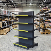 Étagère de supermarché métallique GuJiu, gondole légère simple/double face, étagère solide avec revêtement en poudre époxy pour magasin