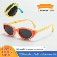 Lunettes de soleil pour enfants, mode, protection UV, pare-soleil, polarisées, pour garçons et filles, en silicone, œil de chat, monture complète