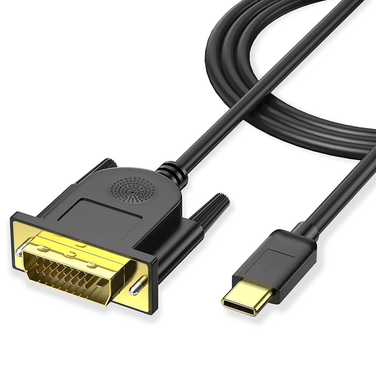 Adaptor USB C ke DVI 1080P60Hz QGeeM Tipe C ke DVI 24 + 1 kabel laki-laki kompatibel dengan Thunderbolt komputer Mac Book Pro dan lainnya