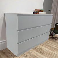 Commode en bois à 6 tiroirs, armoire profonde, meuble de rangement pour salon et chambre à coucher