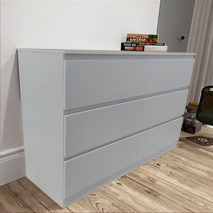 خزانة أدراج خشبية عميقة بستة أدراج، دولاب خشبي، خزانة أدراج للغرفة المعيشة وغرفة النوم - Product Image 4