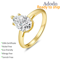 9 kustom perhiasan halus klasik S925 perak murni 18K berlapis emas tetesan air pir Set potongan Moissanite cincin wanita untuk pertunangan