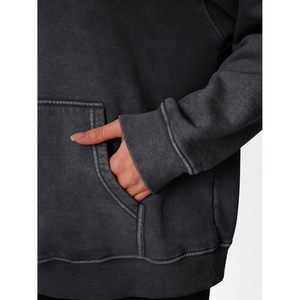 Sweat-shirt oversize pour femme en mélange de coton à manches longues avec poches, style délavé à l'acide, pour l'hiver - Product Image 6
