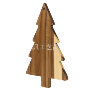 Christmas Tree Acacia <b>Wood</b> Cutting Board 38cm Multifunctional Chopping <b>Block</b> For Kitchen Use - Product Image 3