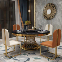 Meuble de salle à manger en marbre de Style moderne, Table à manger ronde de luxe