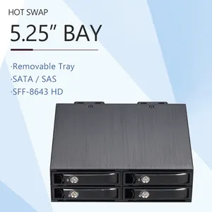 Unestech Removable Tray 4Bay 2.5 Inch SATA Hot Swap Bay SSD HDD Mobile Rack Enclosure for Server SAS Interface