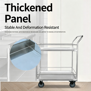 3 Tier Heavy Duty Stainless Steel Kitchen <b>Trolley</b> Mobile Rolling Storage <b>Cart</b> with Wheels Multi Purpose Utility <b>Cart</b> - Product Image 2
